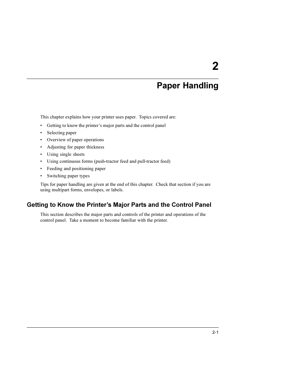 Paper handling | Compaq LA36 User Manual | Page 13 / 196