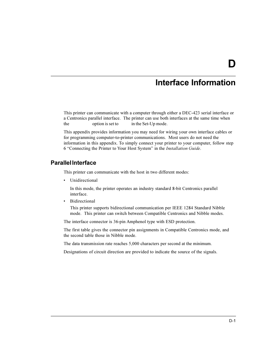 Interface information | Compaq LA36 User Manual | Page 149 / 196
