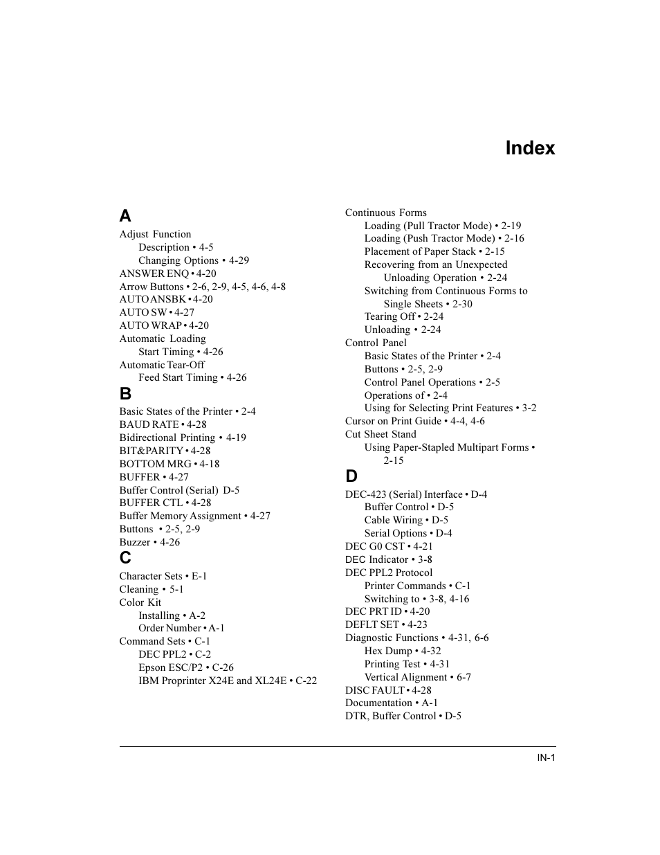 Index | Compaq LA36 User Manual | Page 191 / 196