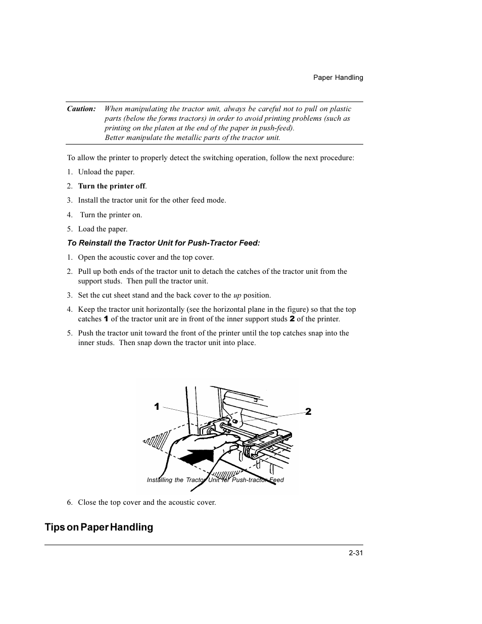 Tips on paper handling | Compaq LA36 User Manual | Page 43 / 196