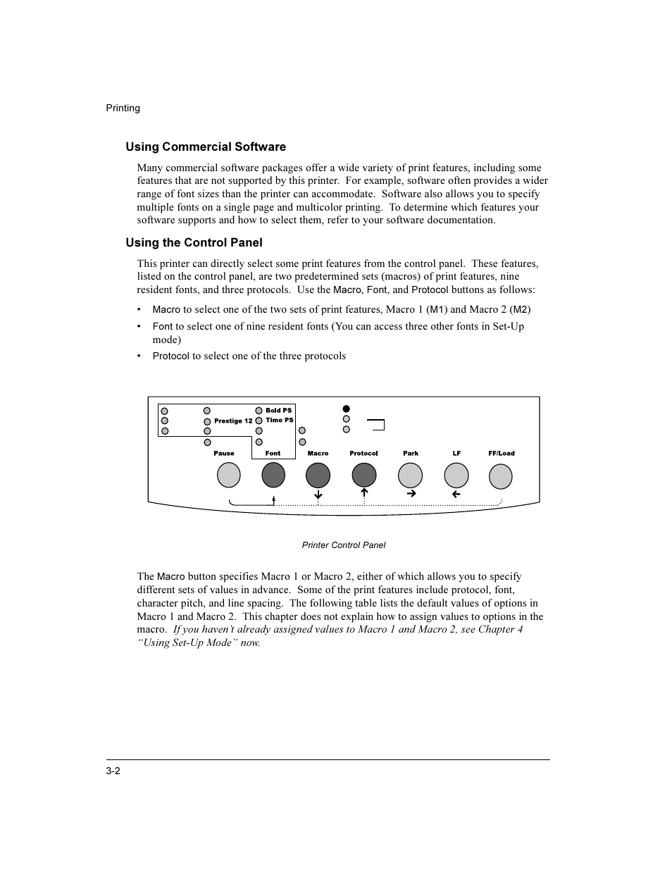 Using commercial software, Using the control panel | Compaq LA36 User Manual | Page 46 / 196