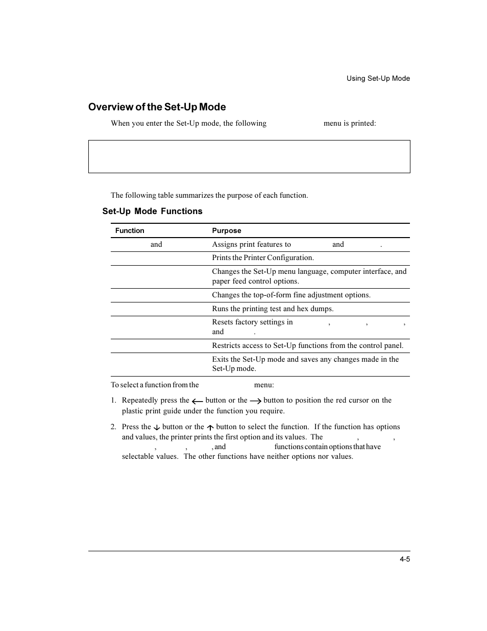 Overview of the set-up mode | Compaq LA36 User Manual | Page 59 / 196