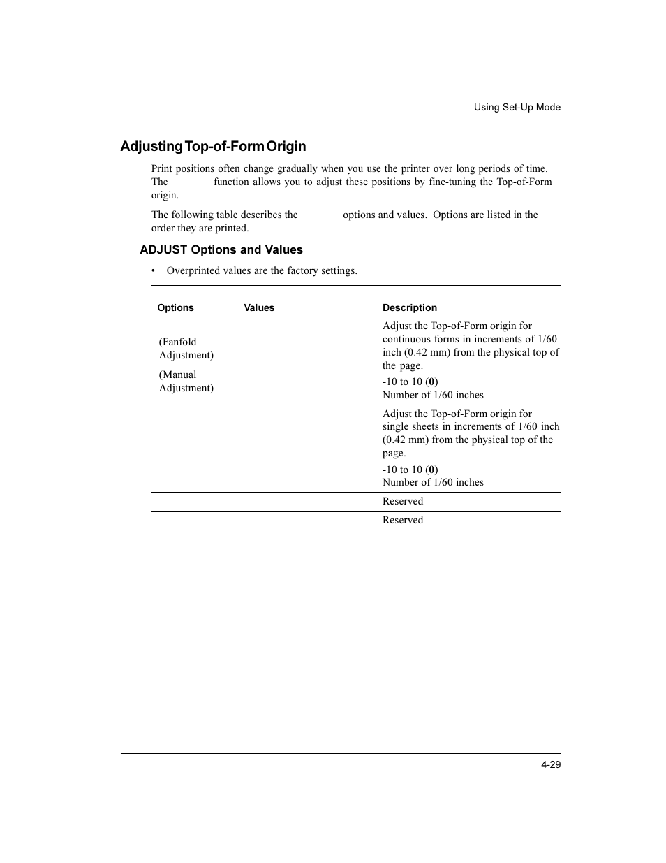 Adjusting top-of-form origin | Compaq LA36 User Manual | Page 83 / 196