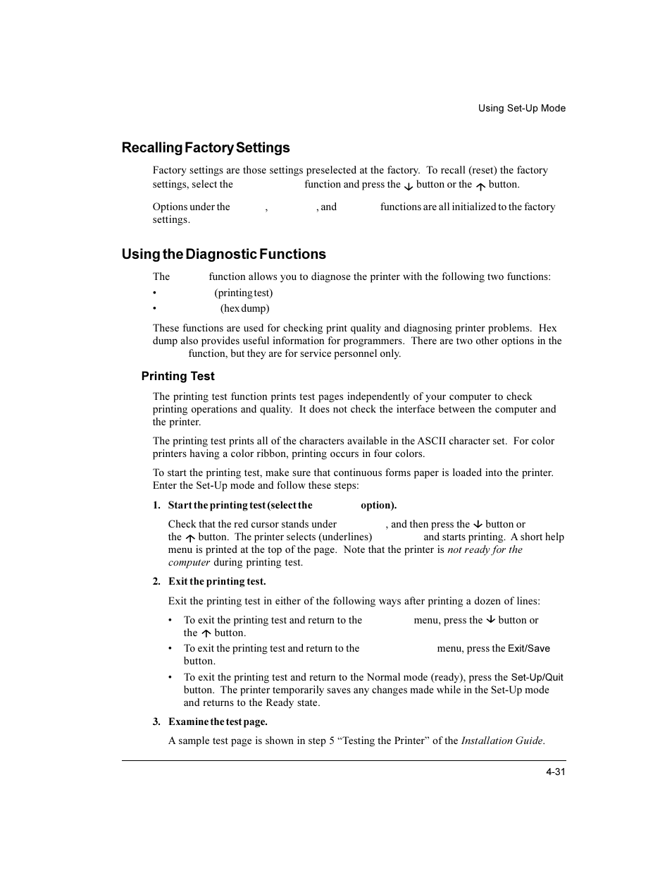 Recalling factory settings, Using the diagnostic functions | Compaq LA36 User Manual | Page 85 / 196