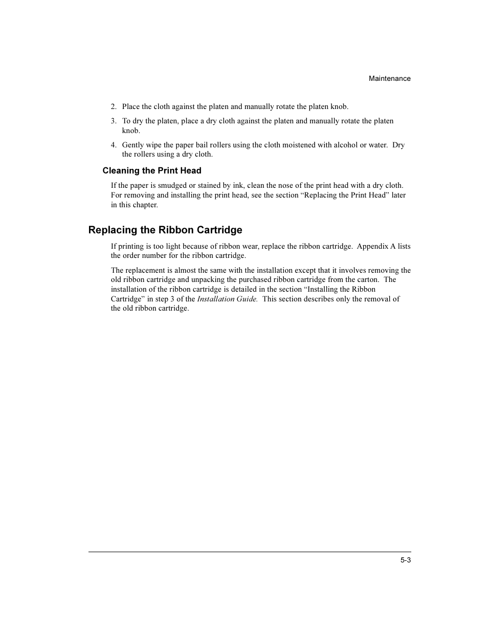 Replacing the ribbon cartridge | Compaq LA36 User Manual | Page 93 / 196