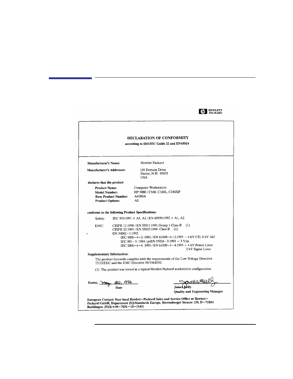 Declaration of conformity 1 | HP C240 User Manual | Page 107 / 242