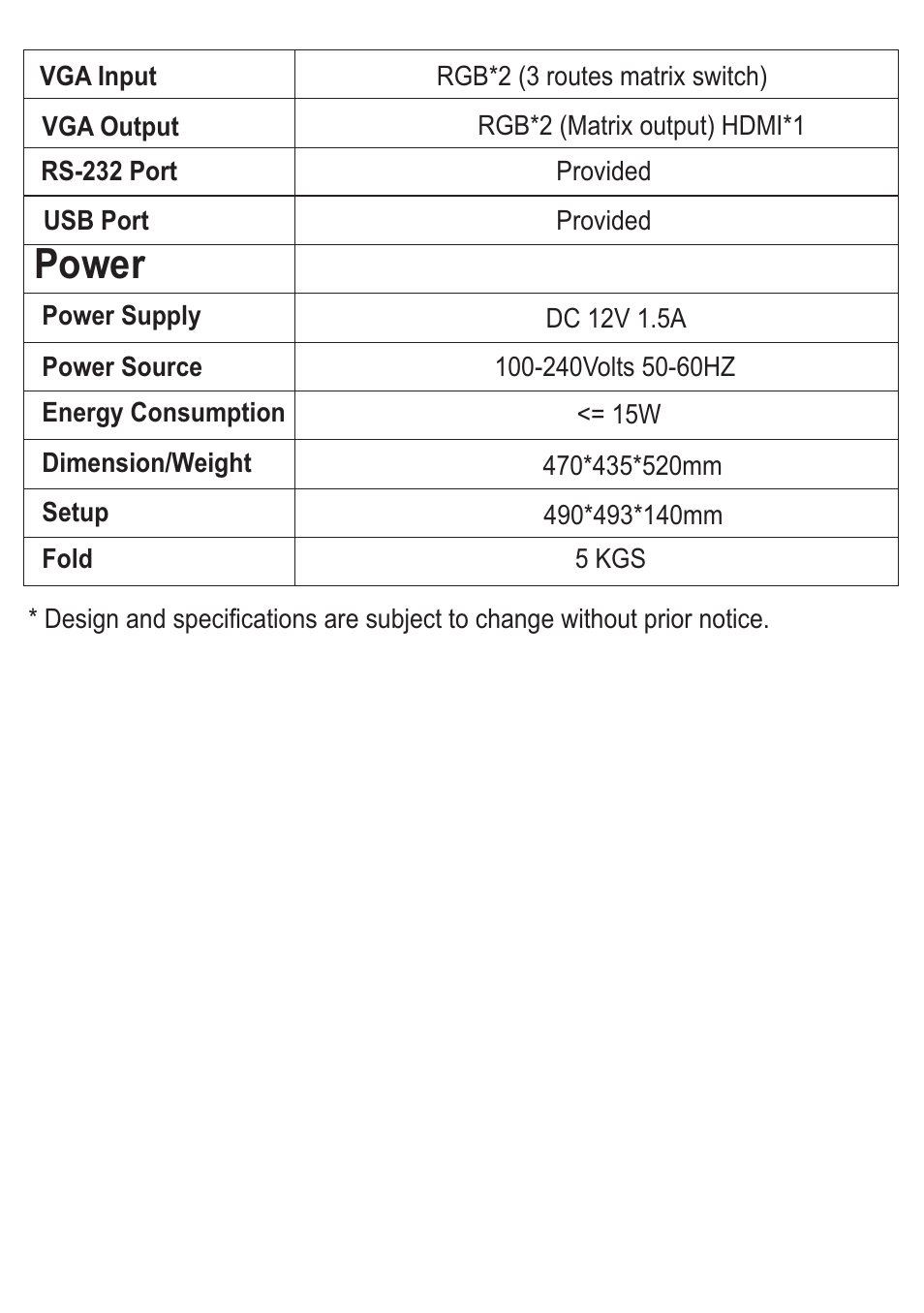 Power | Osoto NV-1920 User Manual | Page 26 / 27