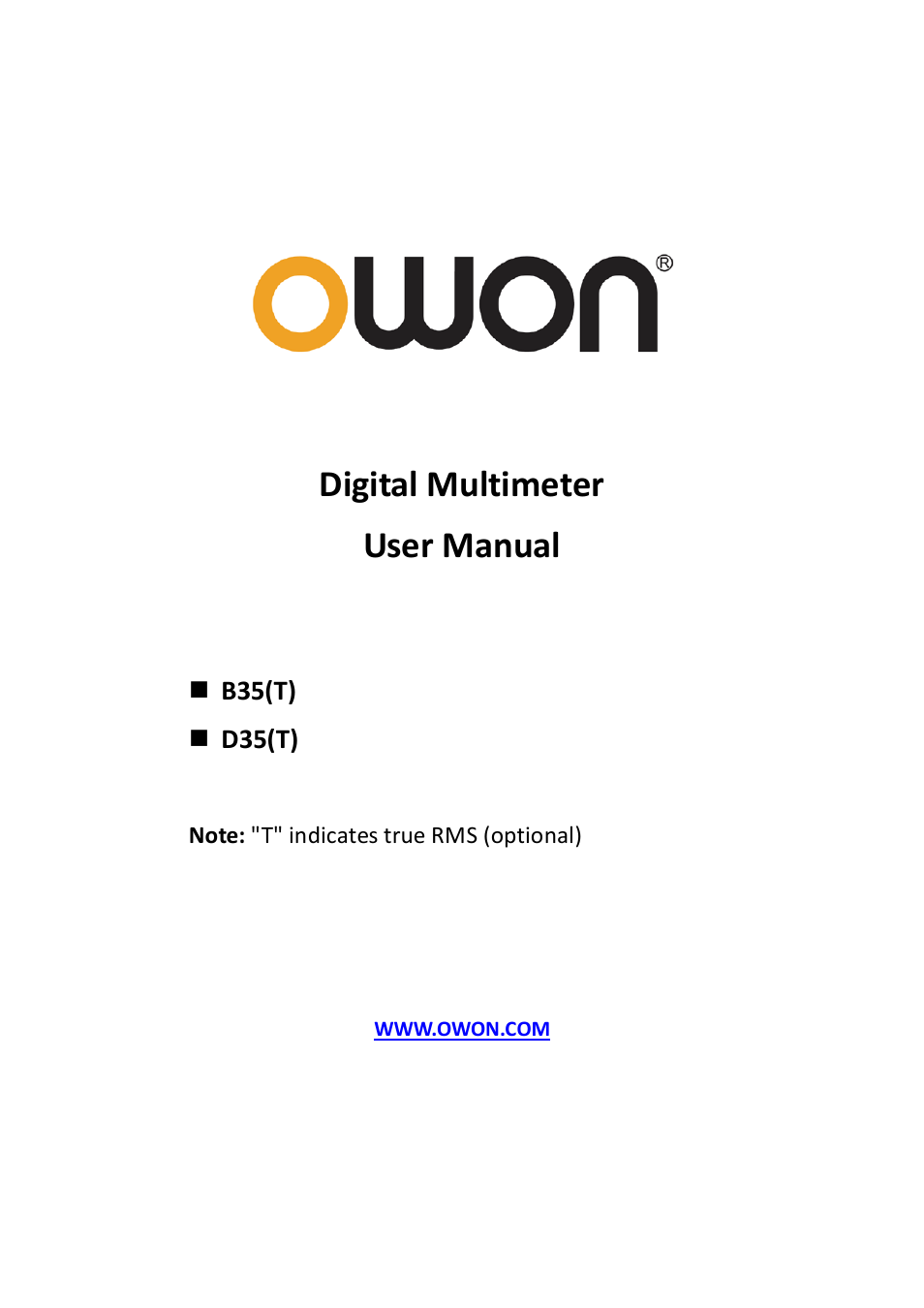 OWON B35(T) User Manual | 32 pages