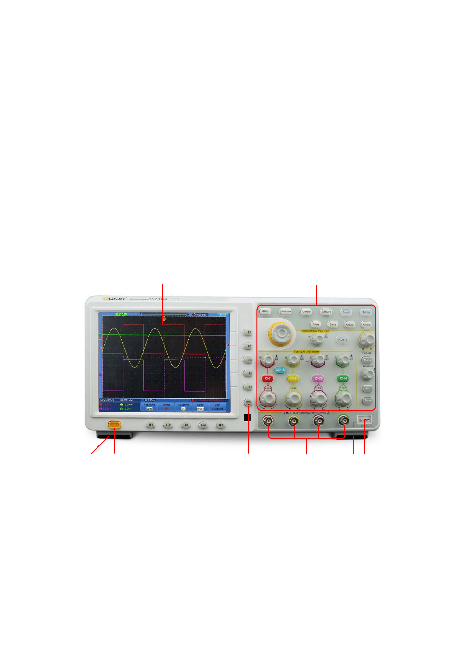 Introduction to the structure of the oscilloscope, Front panel | OWON TDS Series User Manual | Page 11 / 82