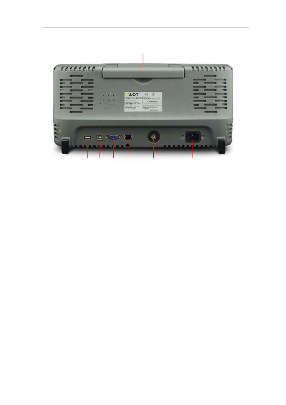 Rear panel | OWON TDS Series User Manual | Page 12 / 82