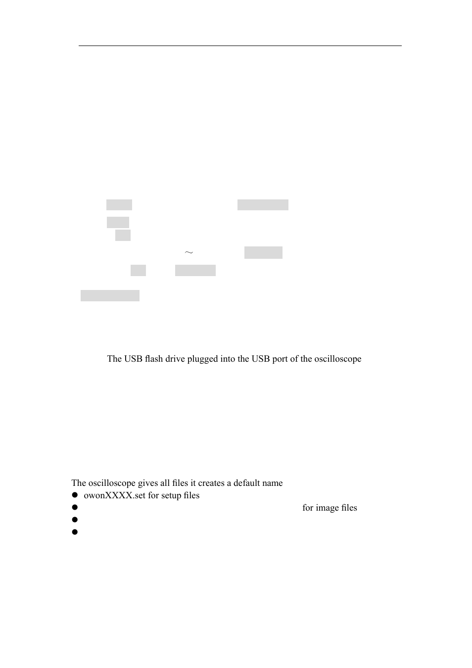 To recall setup files, To select the path or file in file explorer, To edit file names | N p43, To edit file names " on p43 | OWON TDS Series User Manual | Page 48 / 82