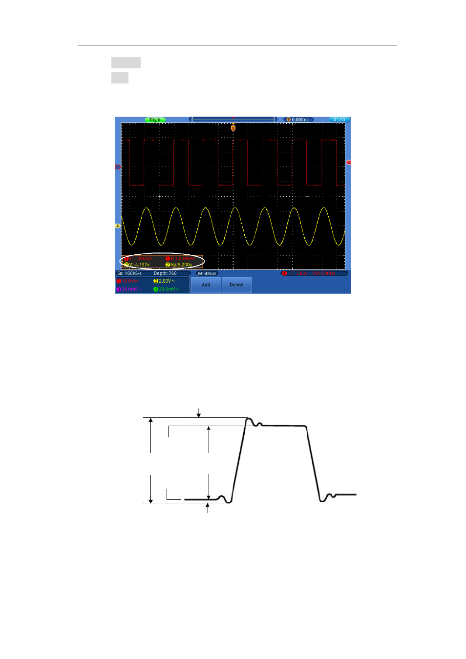The automatic measurement of voltage parameters | OWON TDS Series User Manual | Page 55 / 82