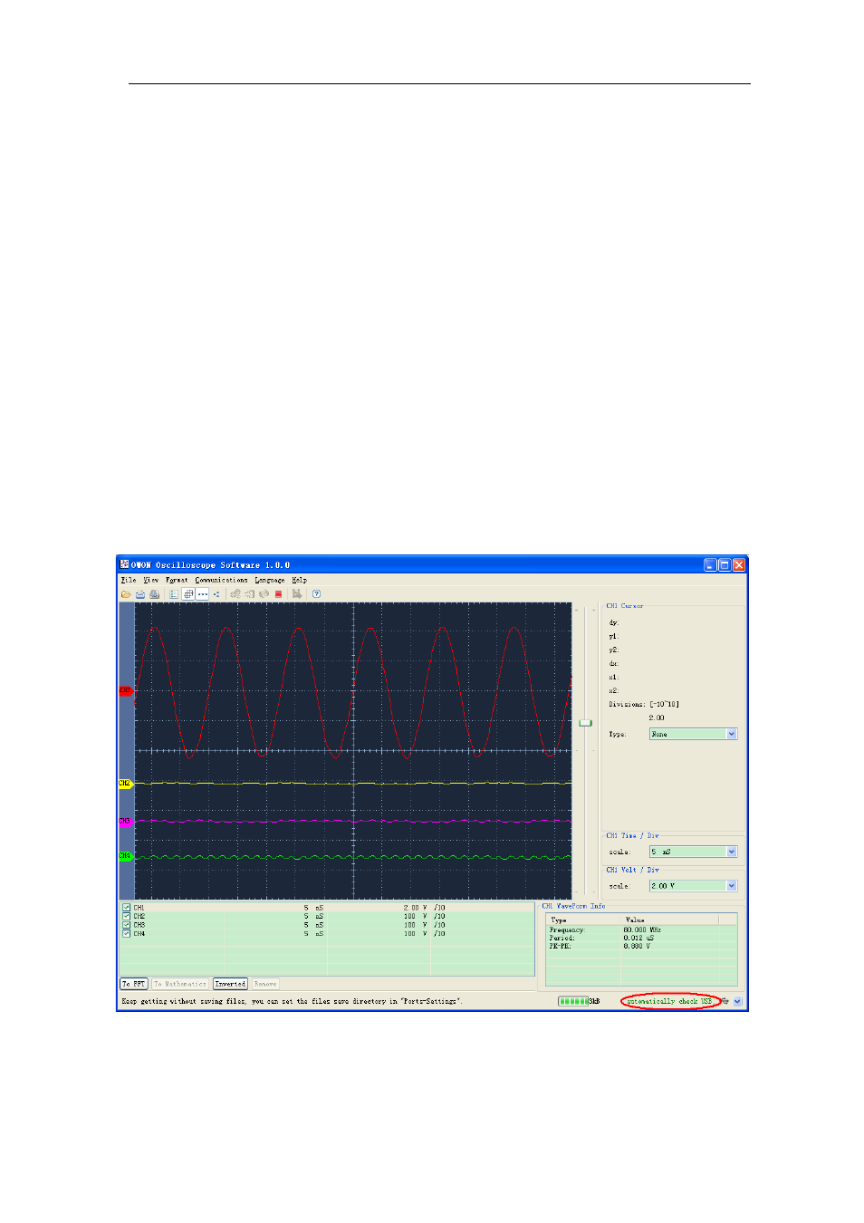 Communication with pc, Using usb port | OWON TDS Series User Manual | Page 64 / 82