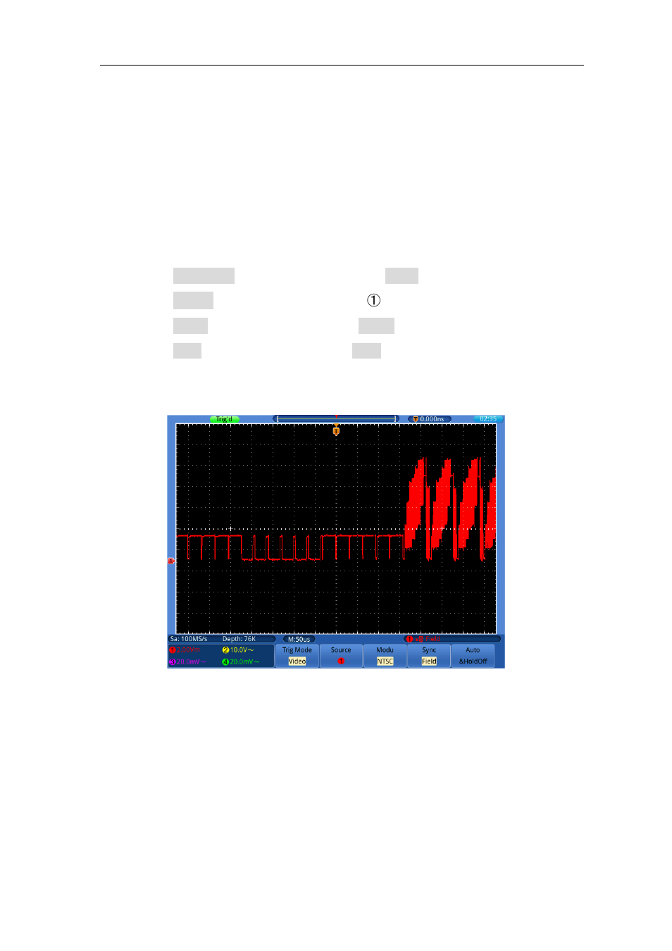 Example 6: video signal trigger | OWON TDS Series User Manual | Page 76 / 82
