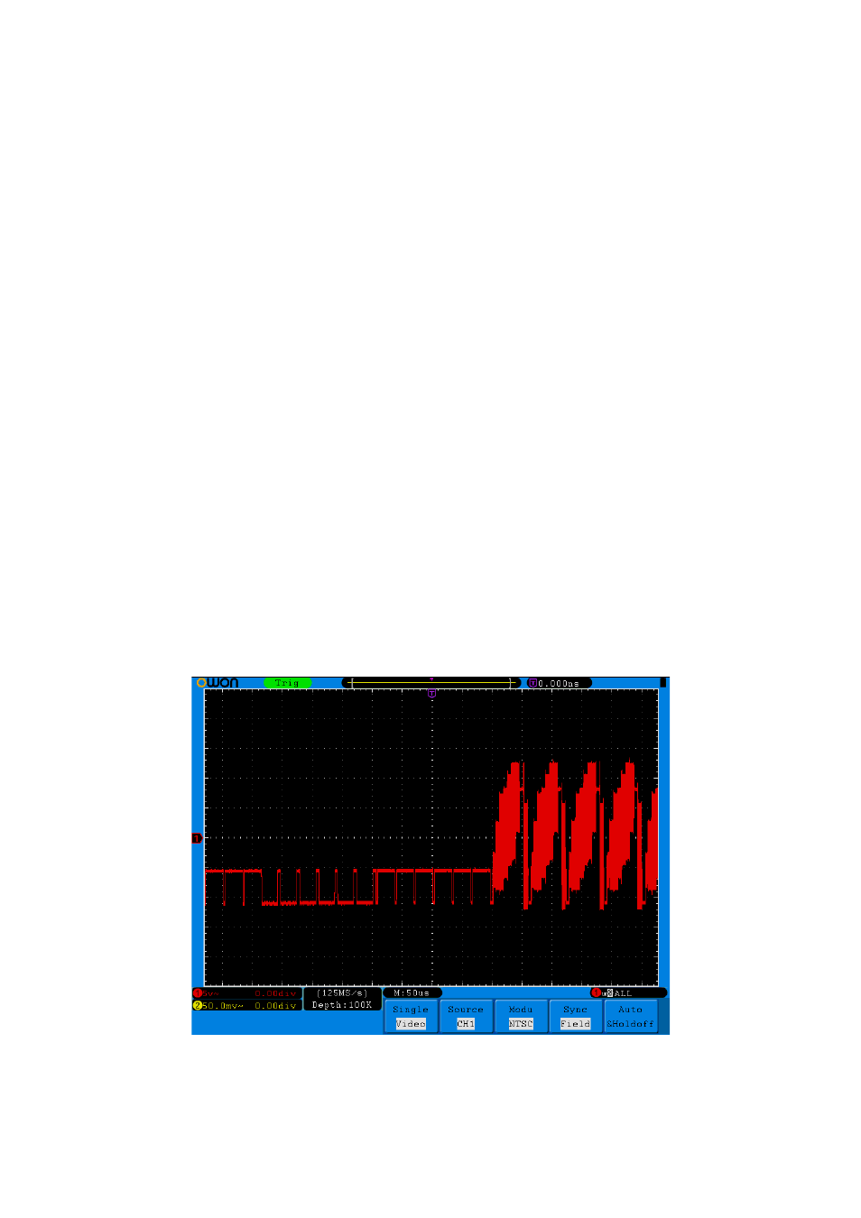 Example 6: video signal trigger | OWON SDS Series User Manual | Page 100 / 109