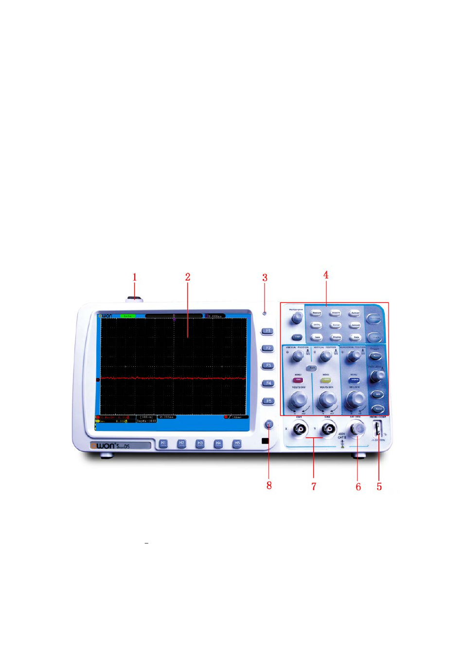Introduction to the structure of the oscilloscope, Front panel | OWON SDS Series User Manual | Page 11 / 109