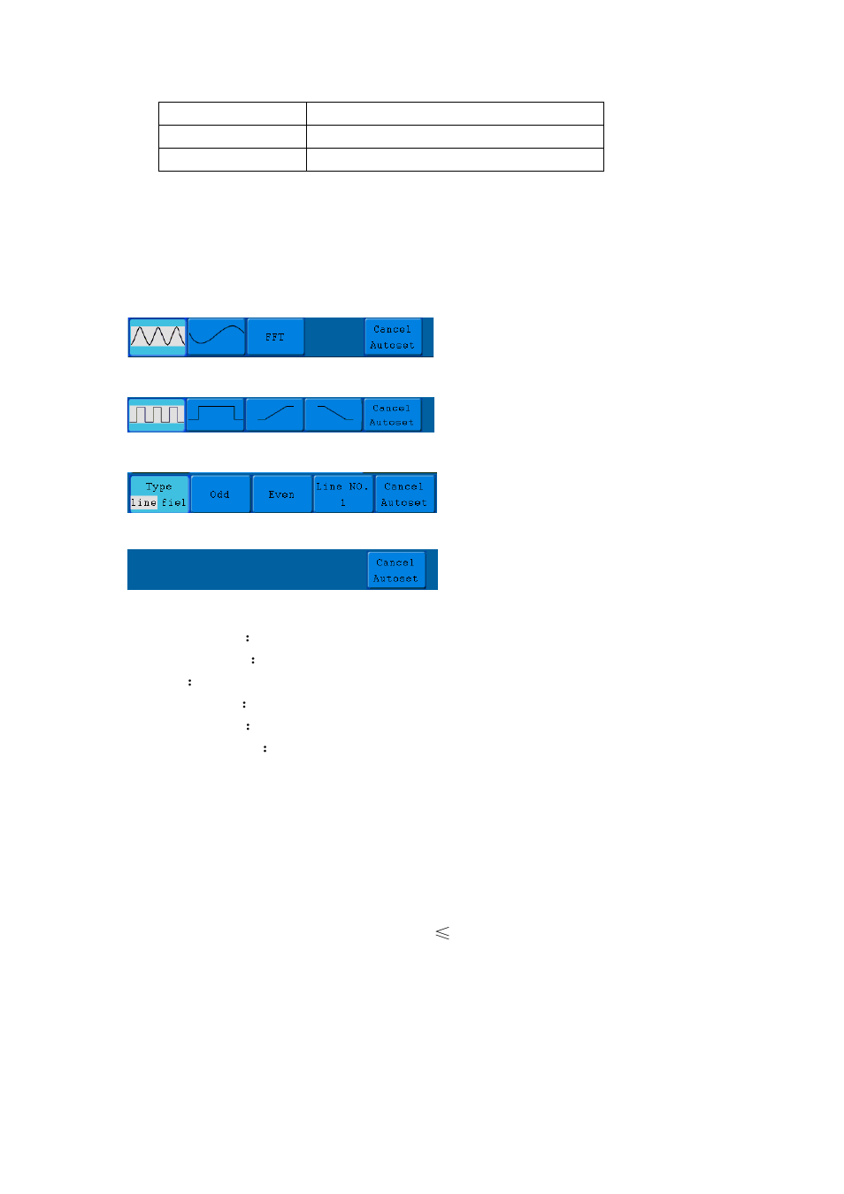 Judge waveform type by autoset, Run/stop, Single | Copy | OWON SDS Series User Manual | Page 86 / 109