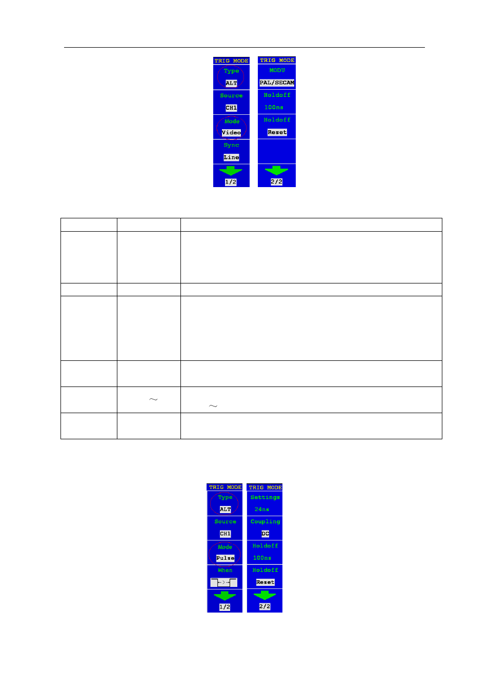 Alternate trigger(trigger mode: pulse) | OWON MSO Series User Manual | Page 49 / 112