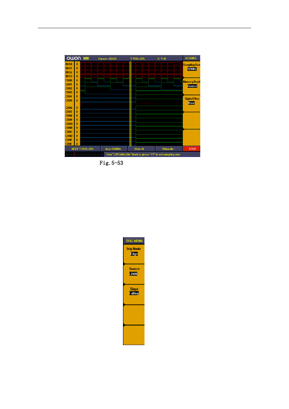 How to set trigger system | OWON MSO Series User Manual | Page 76 / 112