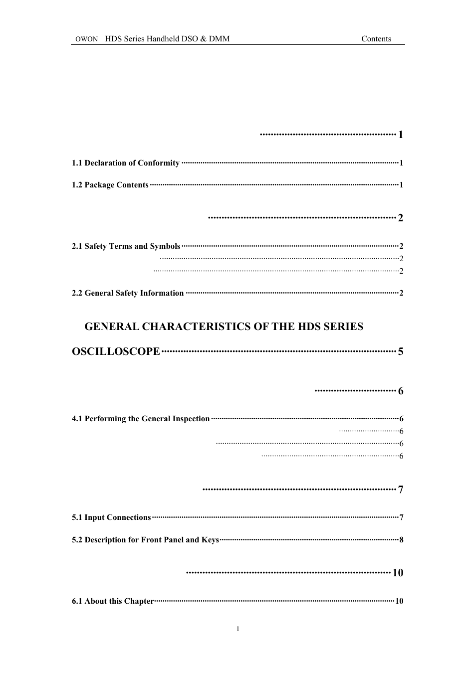 OWON HDS Series User Manual | Page 4 / 72