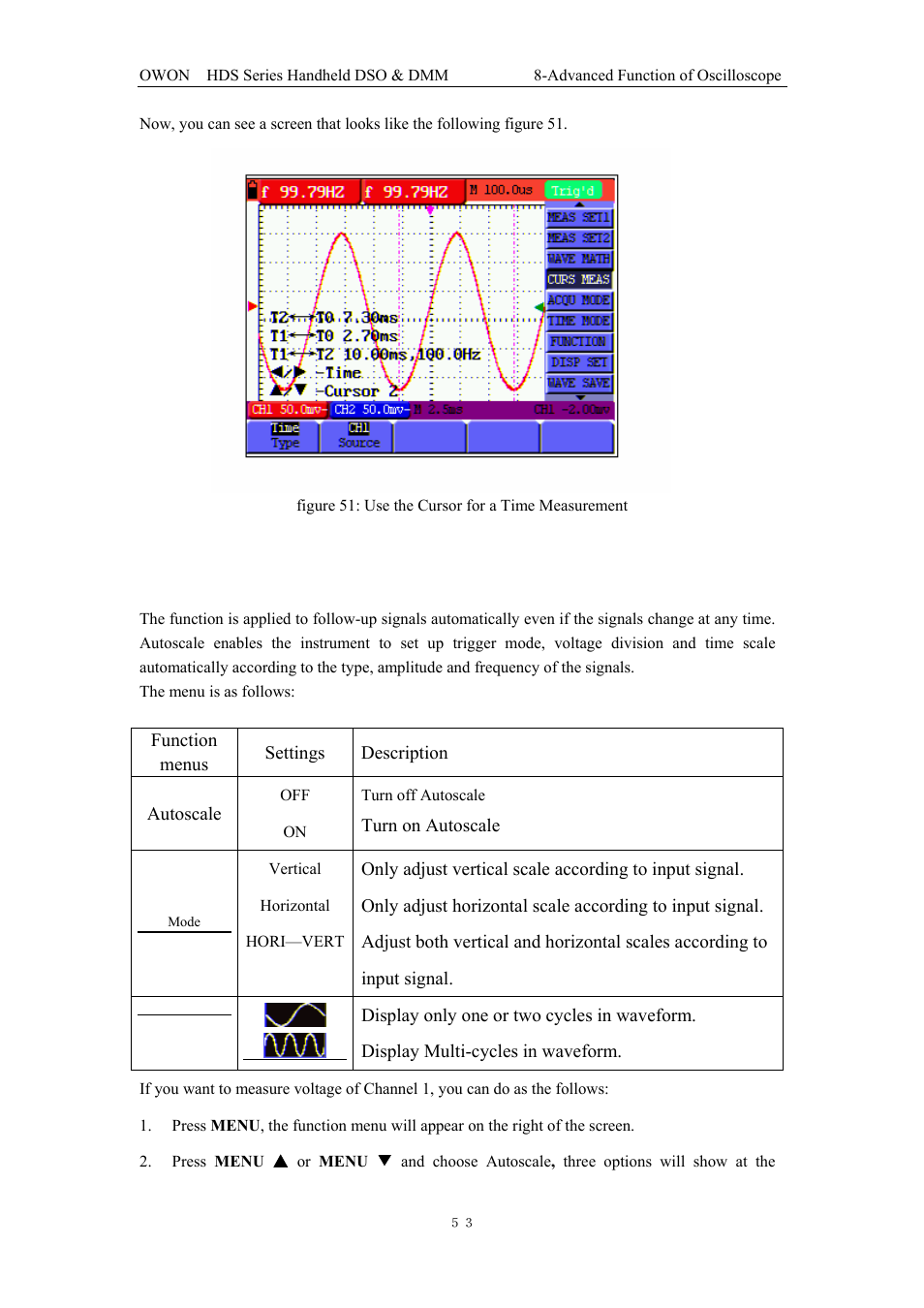 12 autoscale | OWON HDS Series User Manual | Page 61 / 72