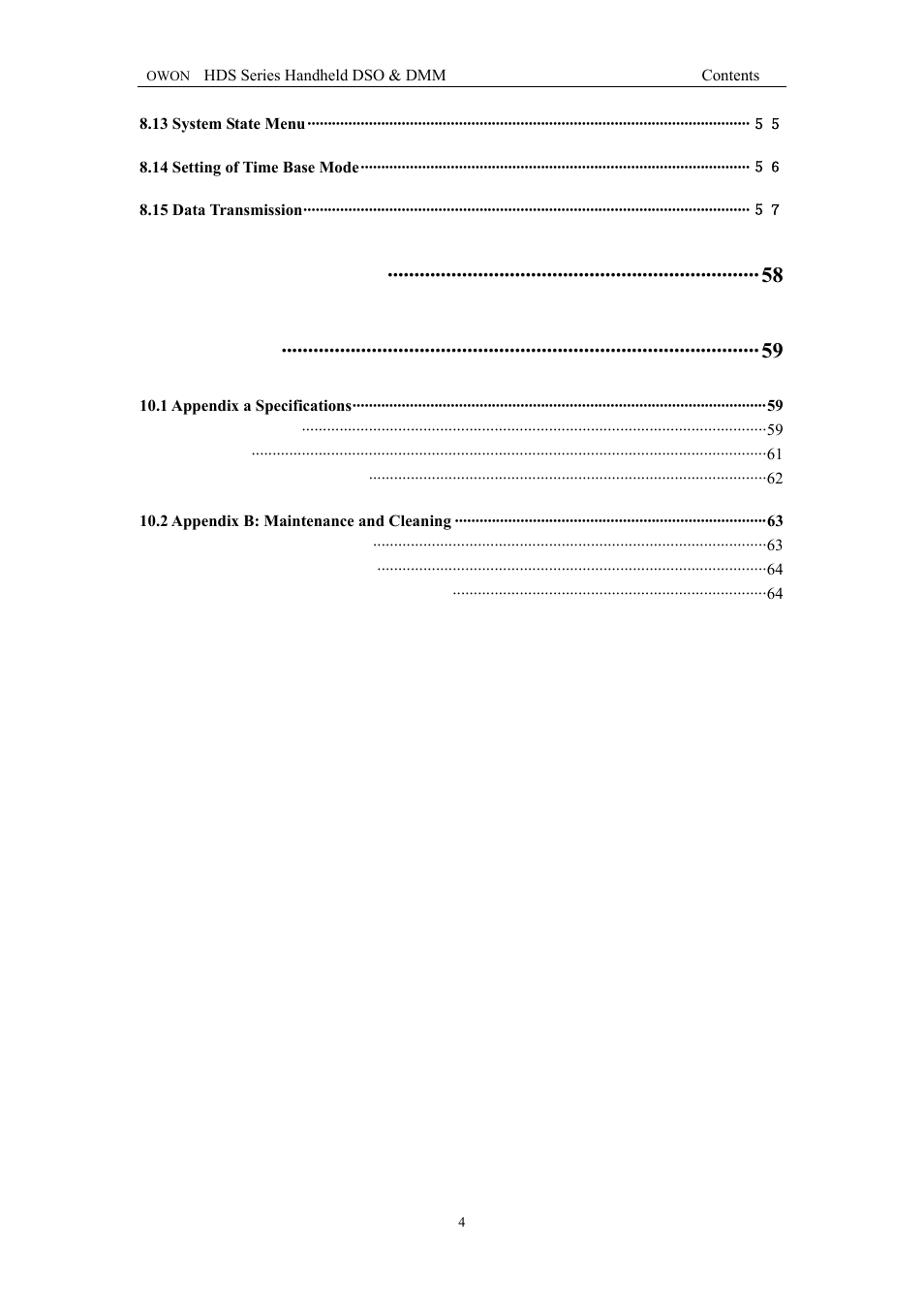 OWON HDS Series User Manual | Page 7 / 72