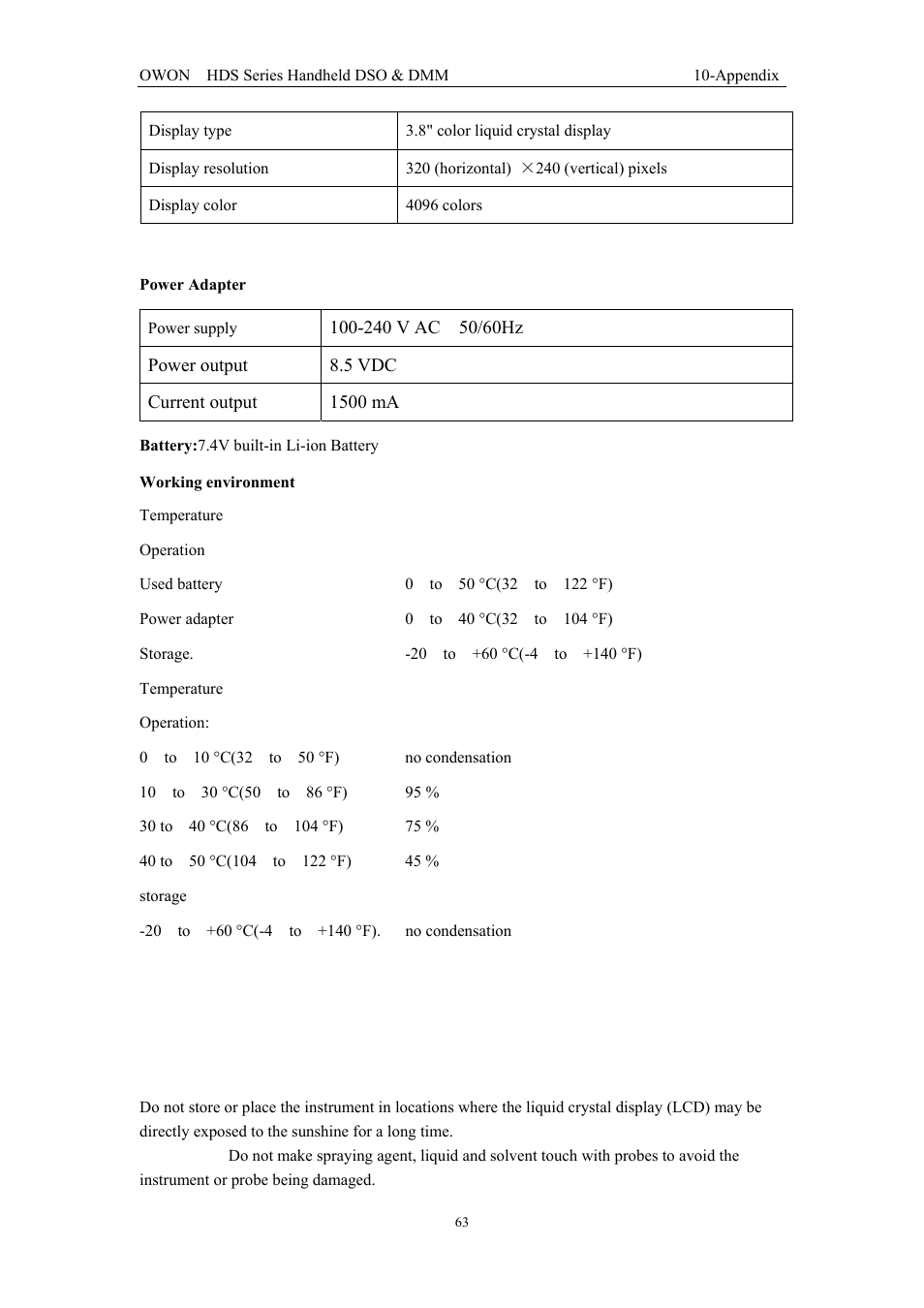2 appendix b: maintenance and cleaning, 1 common maintenance | OWON HDS Series User Manual | Page 71 / 72