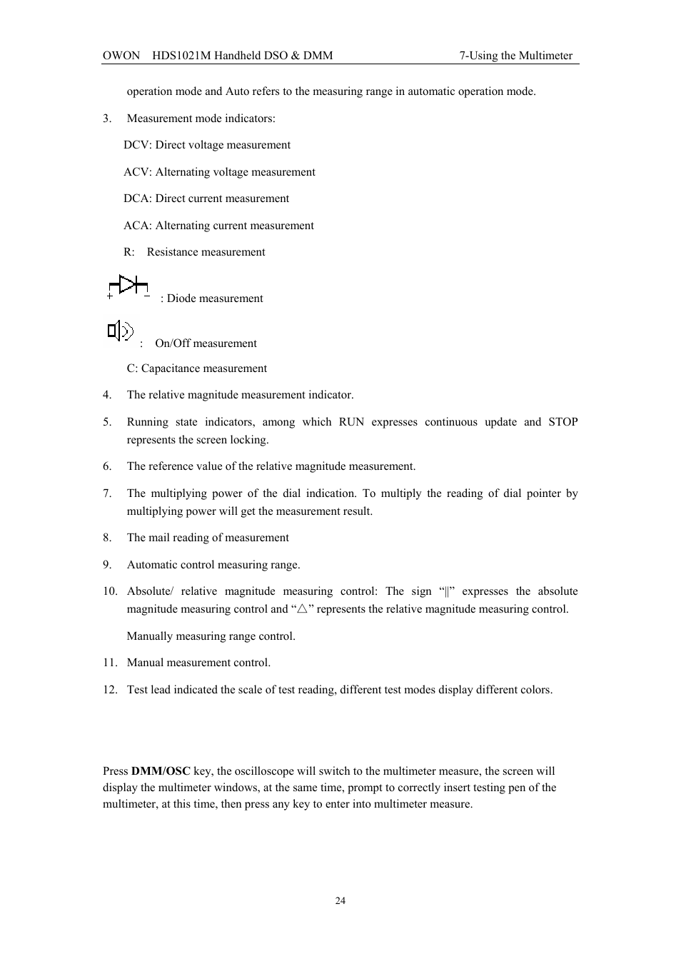 4 making multimeter measurements | OWON HDS1021M User Manual | Page 31 / 64