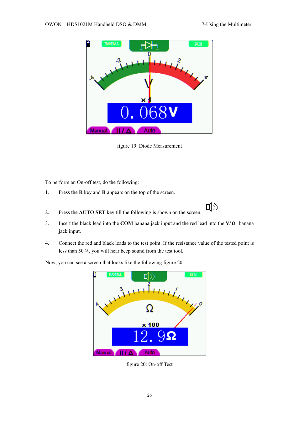 3 on-off test | OWON HDS1021M User Manual | Page 33 / 64