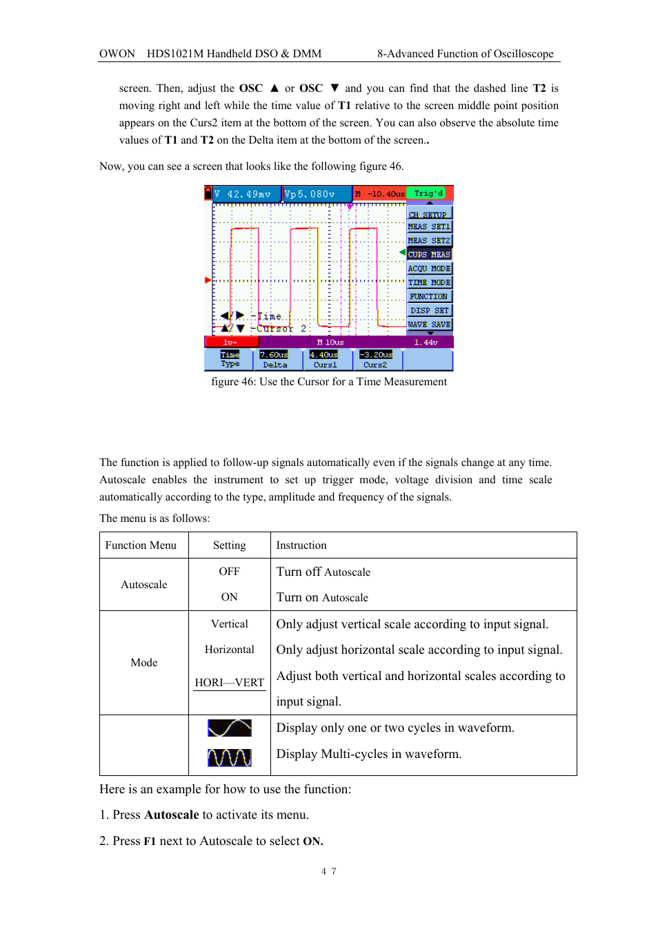 11 autoscale | OWON HDS1021M User Manual | Page 54 / 64