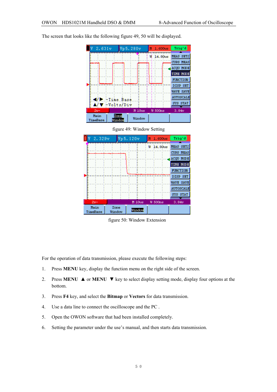 14 data transmission | OWON HDS1021M User Manual | Page 57 / 64