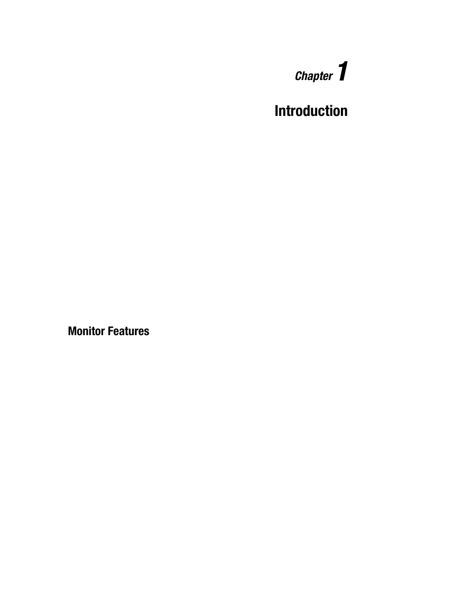 Chapter 1, Introduction, Monitor features | Chapter | Compaq TFT 5000R User Manual | Page 12 / 56