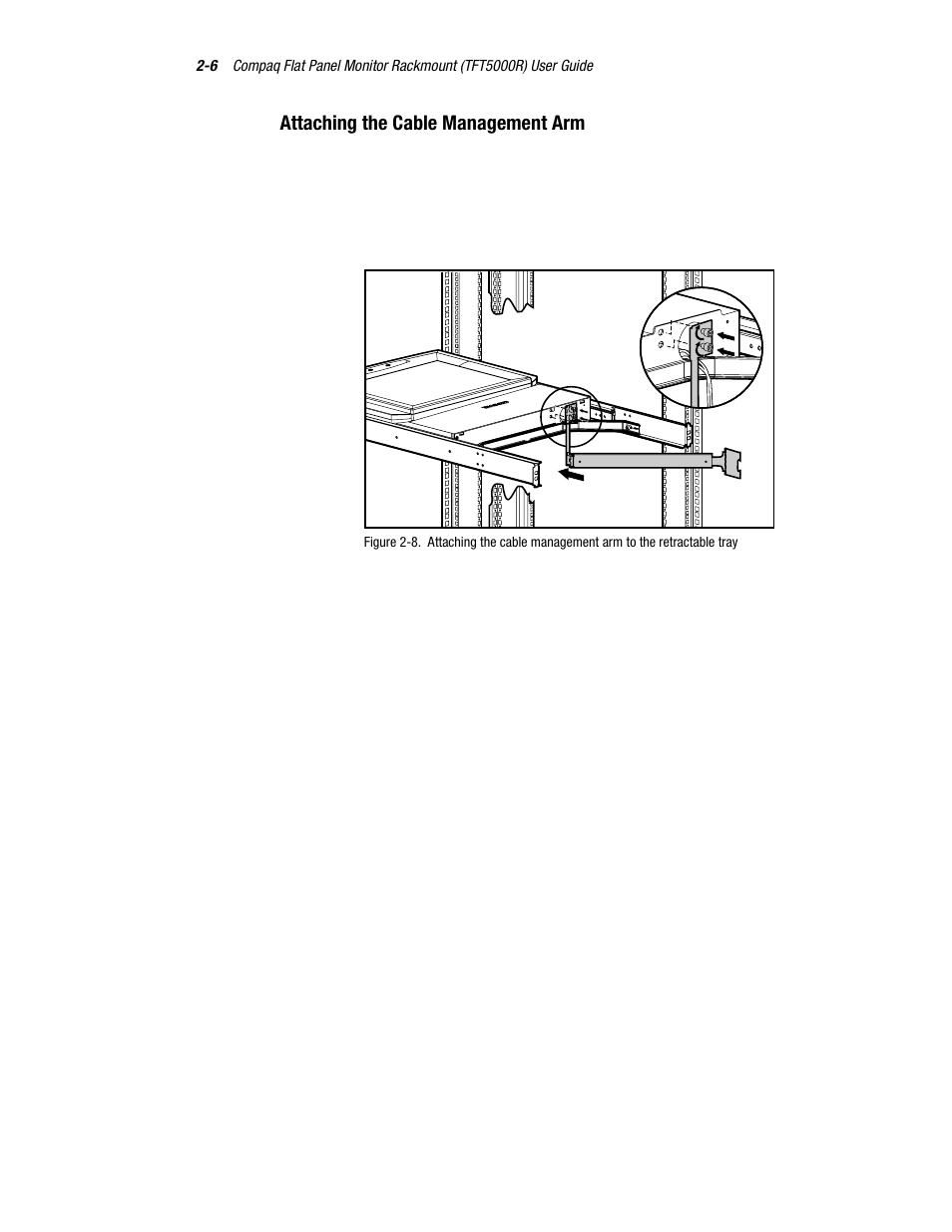 Attaching the cable management arm | Compaq TFT 5000R User Manual | Page 19 / 56