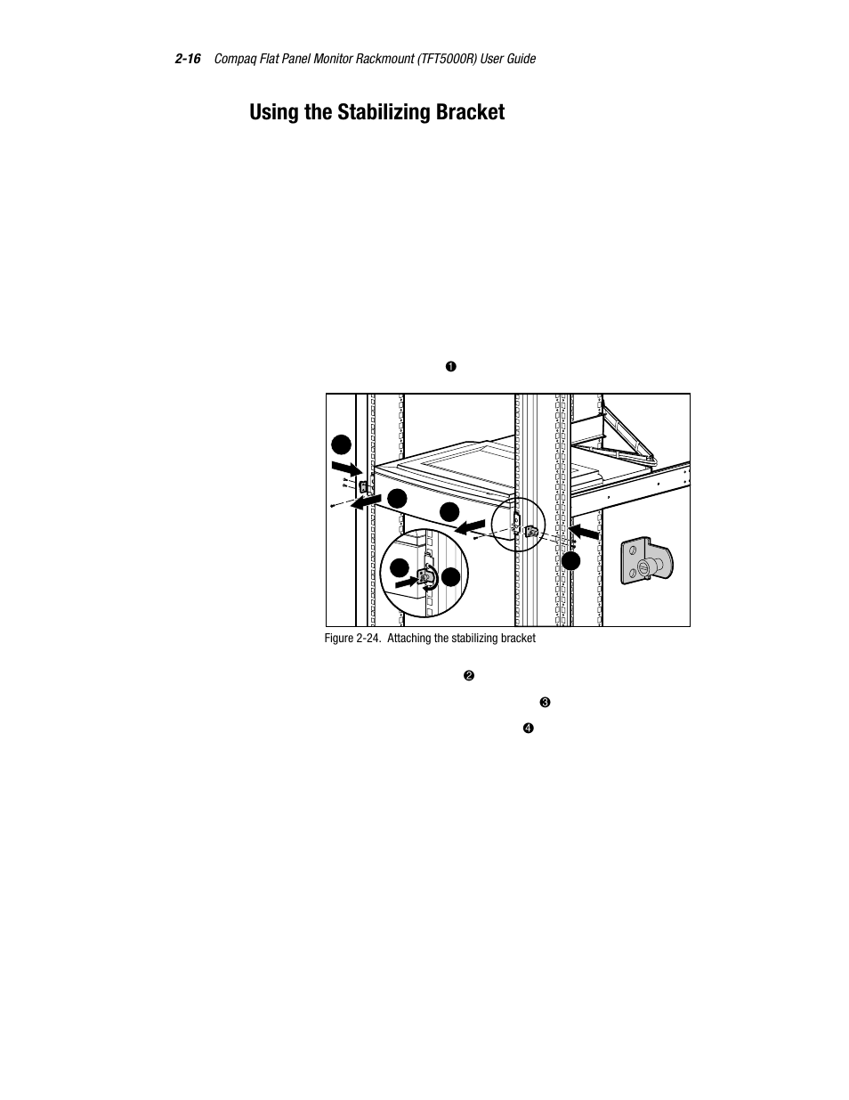 Using the stabilizing bracket | Compaq TFT 5000R User Manual | Page 29 / 56