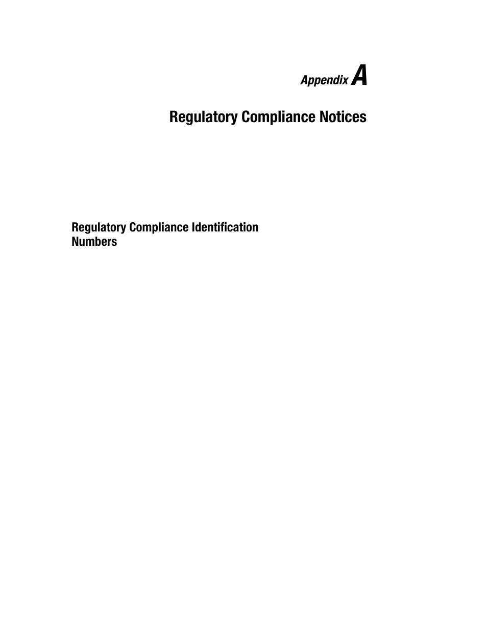 Appendix a, Regulatory compliance notices, Regulatory compliance identification numbers | Compaq TFT 5000R User Manual | Page 43 / 56