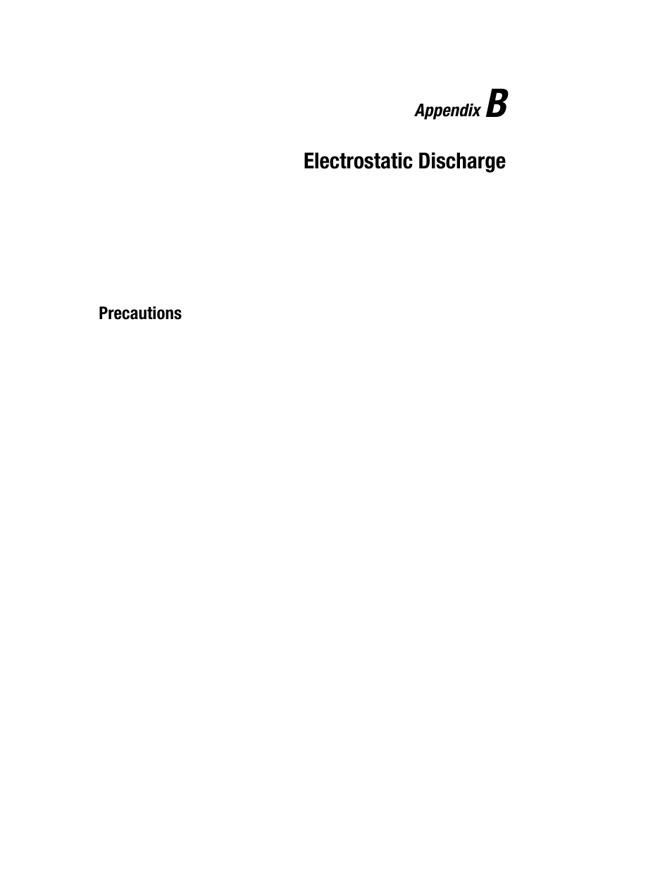 Appendix b, Electrostatic discharge, Precautions | Appendix | Compaq TFT 5000R User Manual | Page 49 / 56