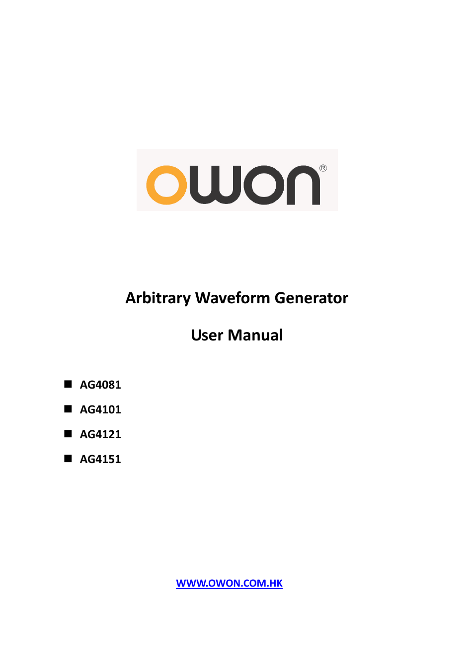OWON AG-S series User Manual | 52 pages