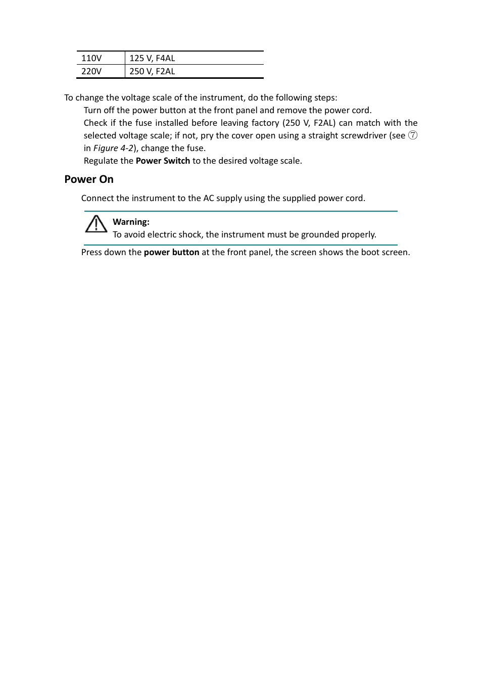 Power on | OWON AG-S series User Manual | Page 14 / 52