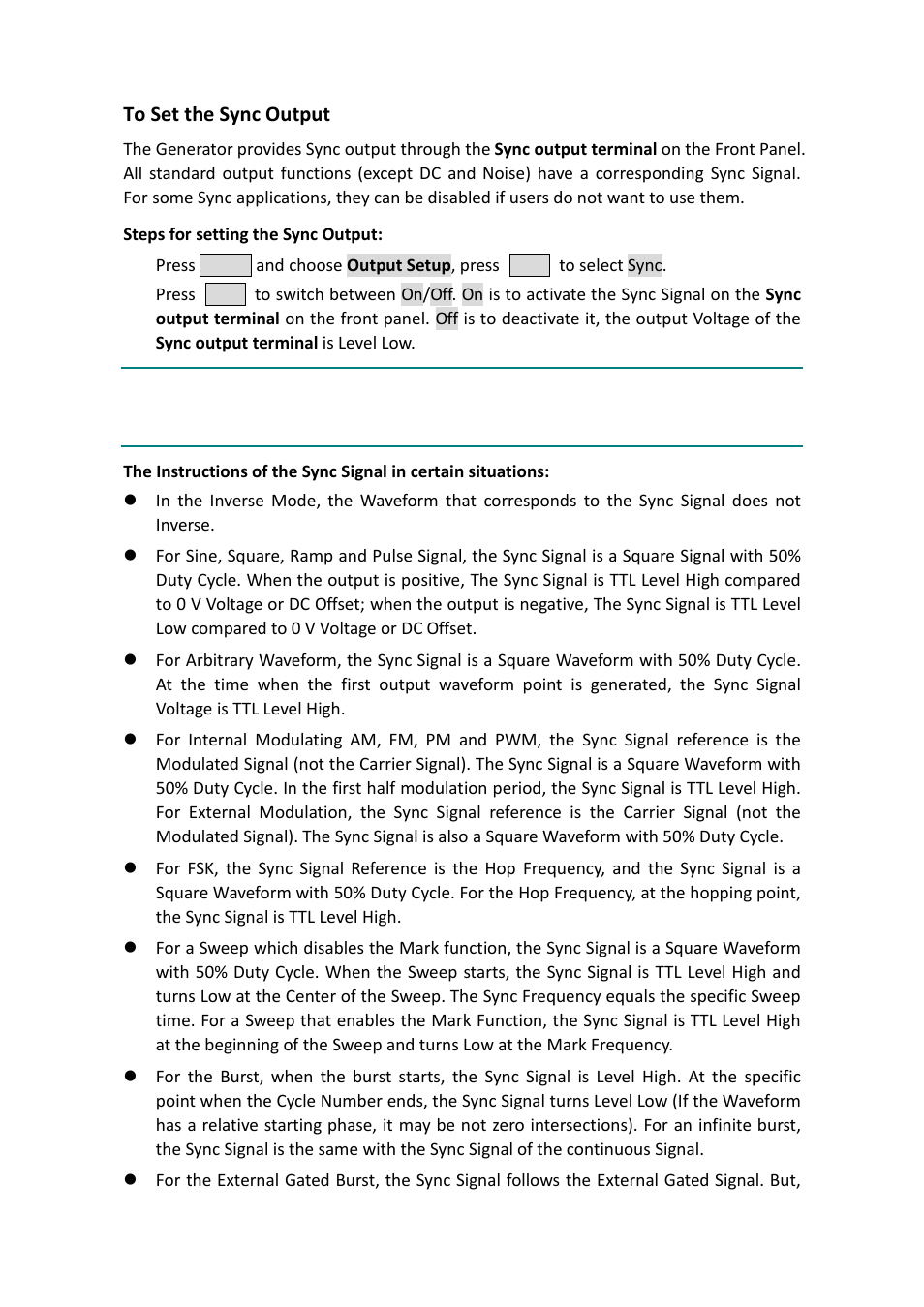 To set the sync output | OWON AG-S series User Manual | Page 37 / 52