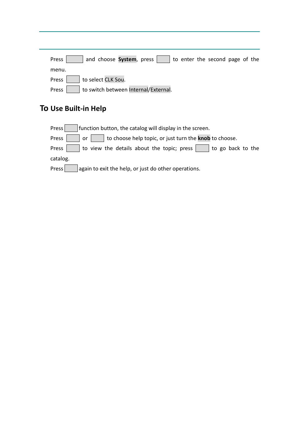 To use built-in help, Use built-in help | OWON AG-S series User Manual | Page 41 / 52