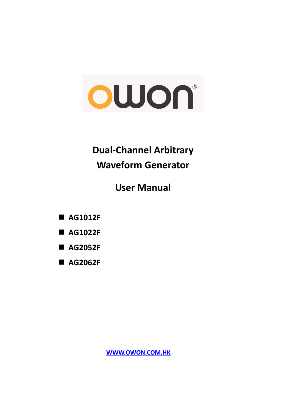 OWON AG (-F) Series User Manual | 52 pages