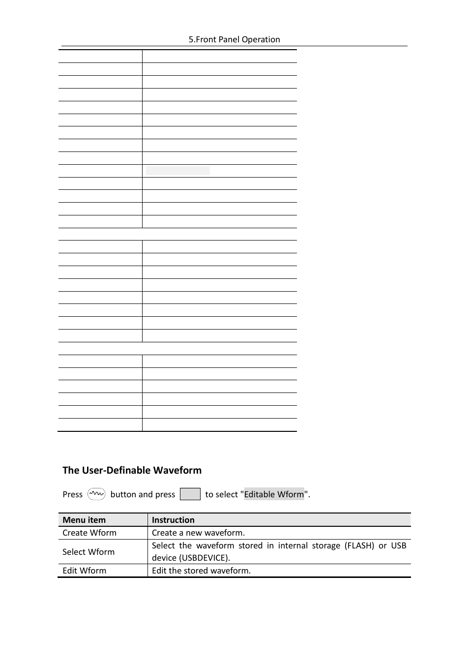 The user-definable waveform | OWON AG (-F) Series User Manual | Page 25 / 52