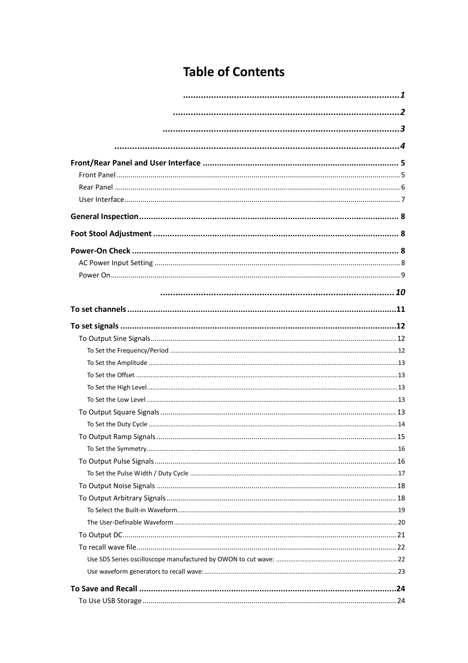 OWON AG1022 User Manual | Page 4 / 41