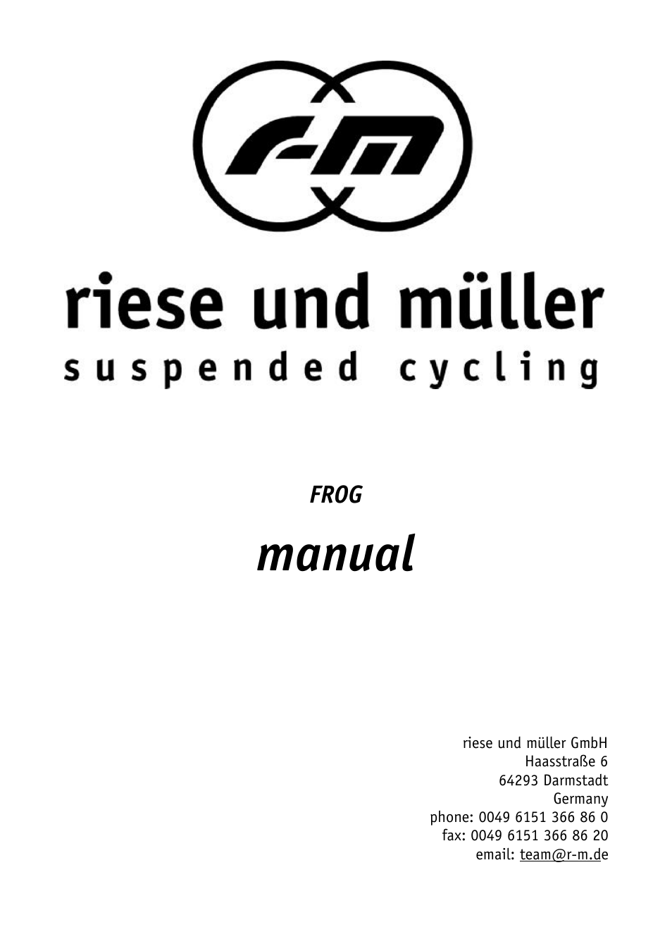 Pacific Cycles FROG User Manual | 19 pages