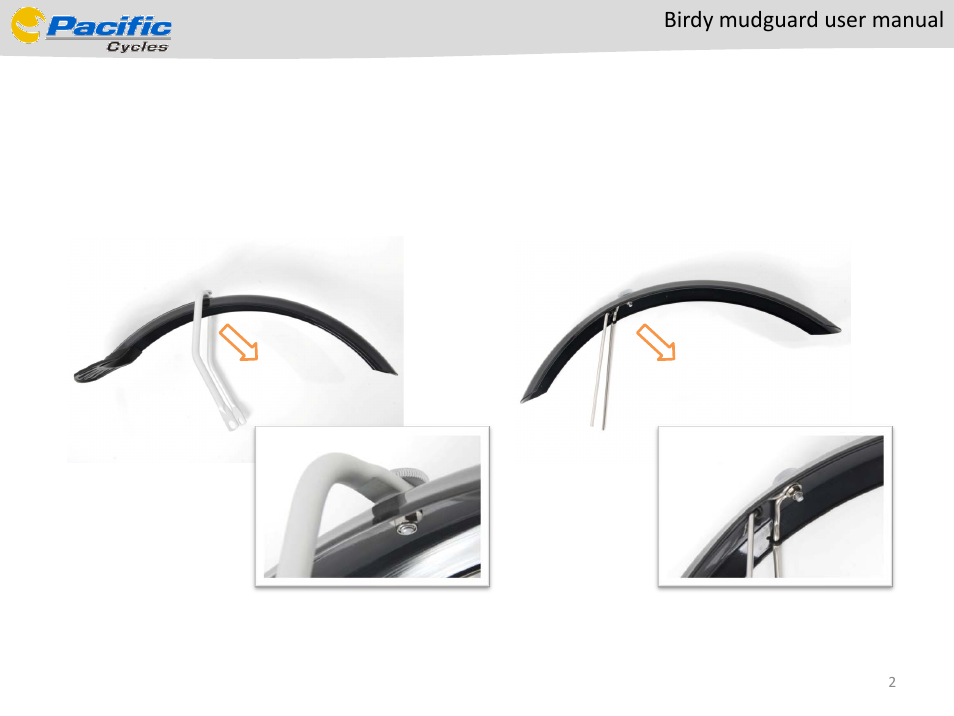 Mudguard setup step 1 | Pacific Cycles Birdy User Manual | Page 2 / 6