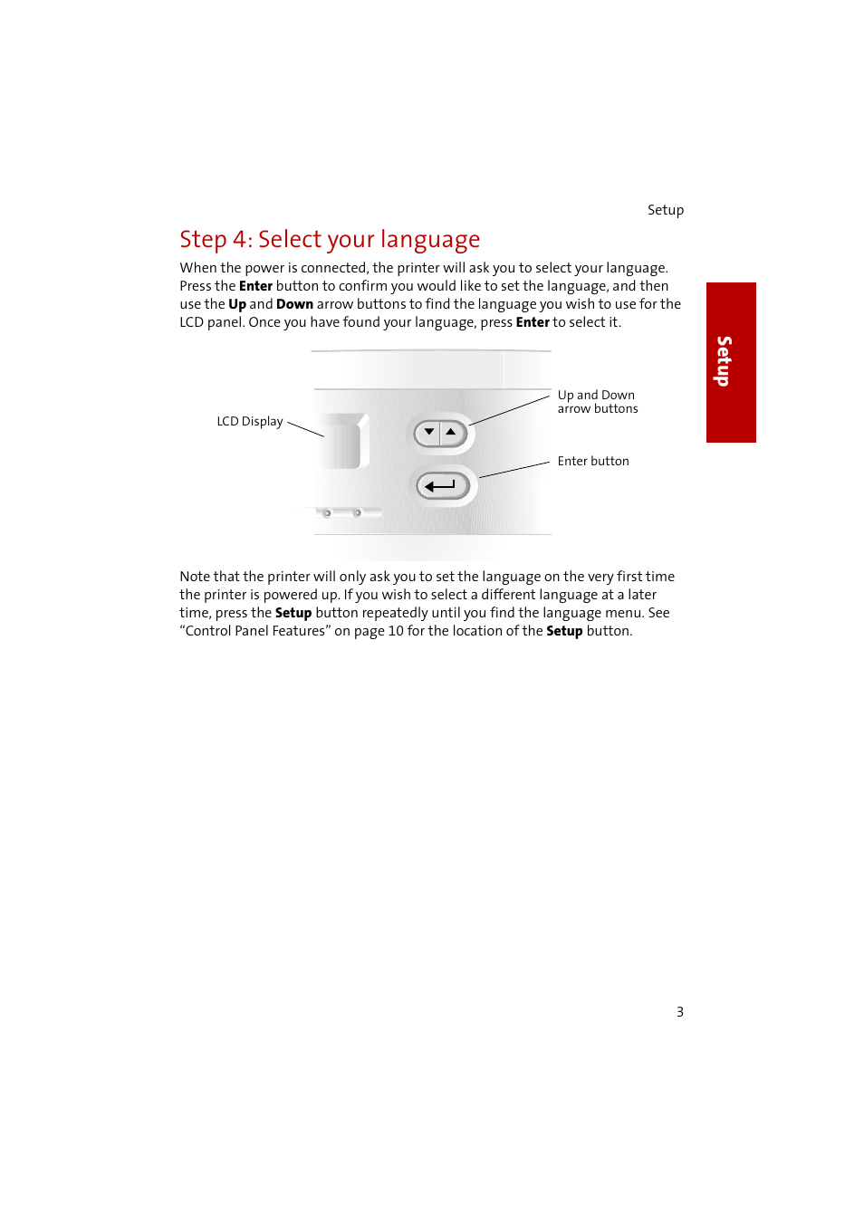 Step4: select your language, Step 4: select your language, Se tup | Compaq 1400P User Manual | Page 5 / 32