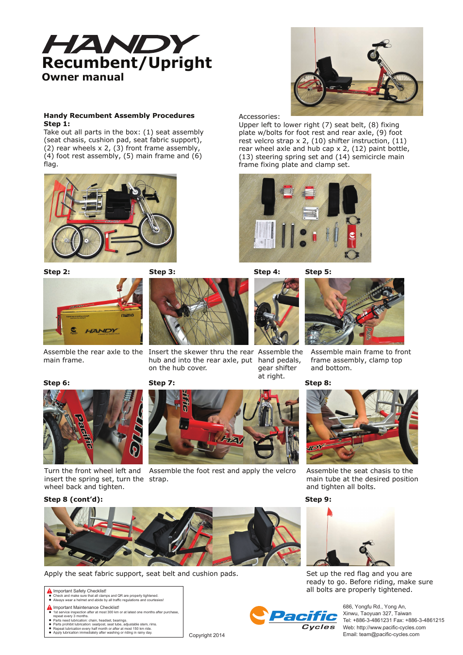 Pacific Cycles Handy User Manual | 1 page