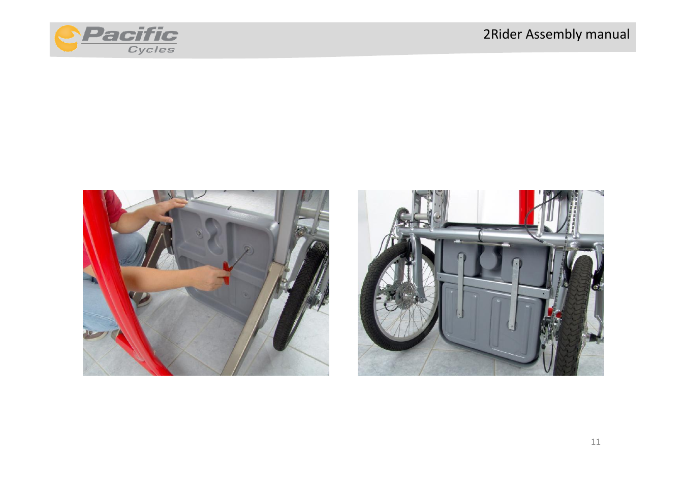 Step 8: assemble the luggage tray | Pacific Cycles 2RIDER User Manual | Page 11 / 15