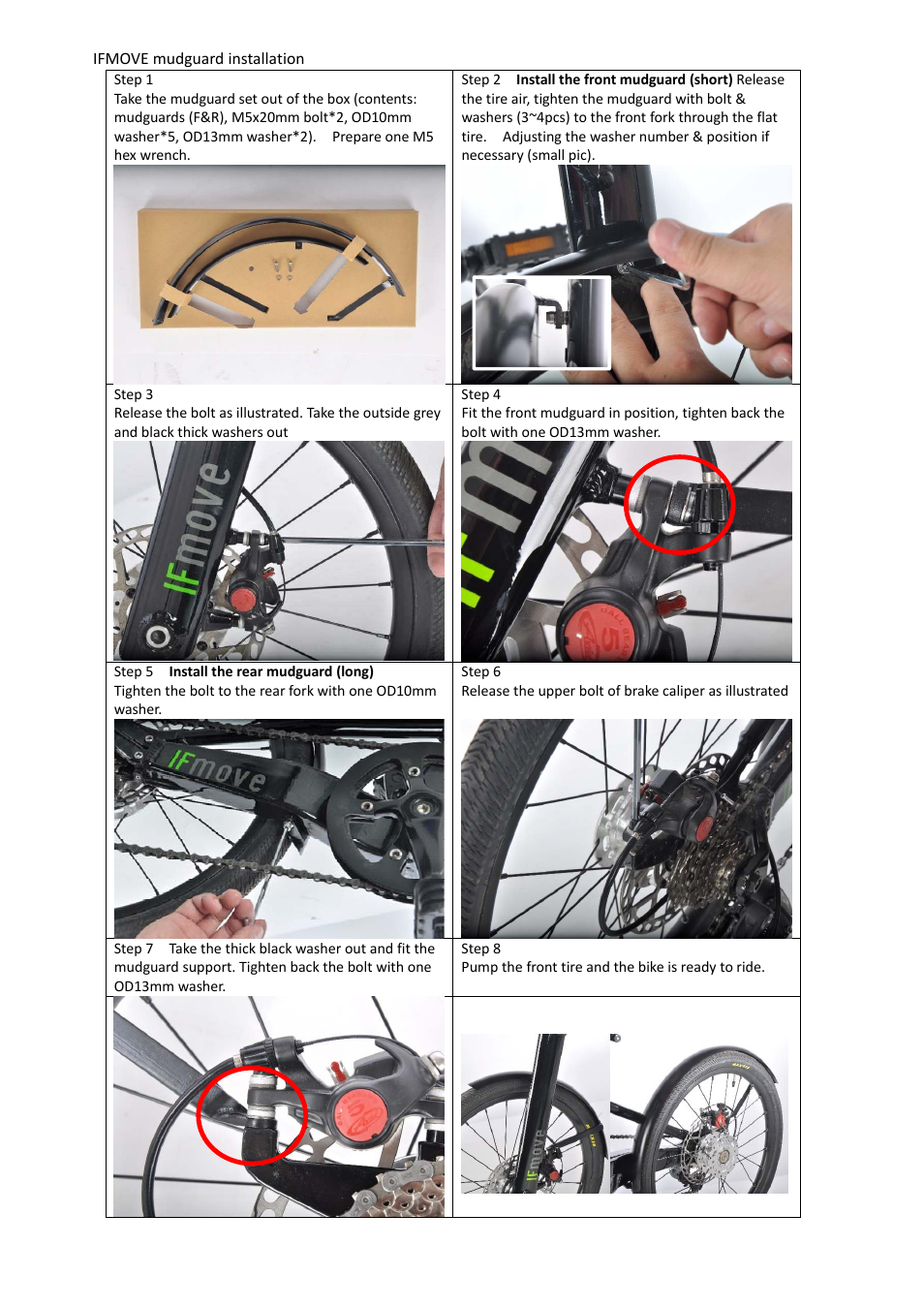 Pacific Cycles IFMOVE mudguard User Manual | 2 pages