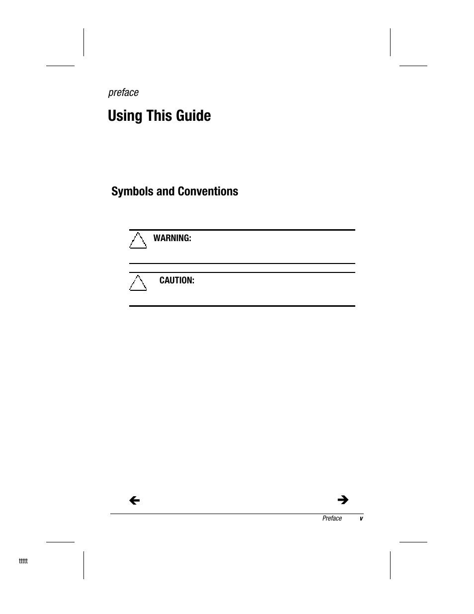 Preface, Using this guide, Symbols and conventions | Compaq MP1600 User Manual | Page 5 / 50